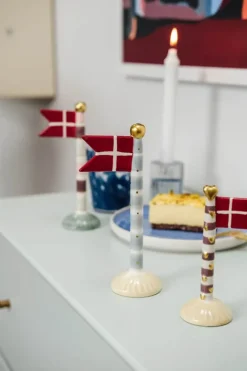 Speedtsberg Flag - Guldhjerter H 14 cm - Keramik - Multifarvet
