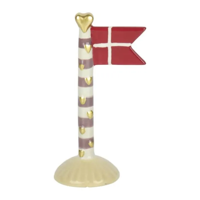 Speedtsberg Flag - Guldhjerter H 14 cm - Keramik - Multifarvet