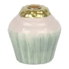 Speedtsberg Kertelysestage - Cupcake H 7 cm - Keramik - Grøn/rosa