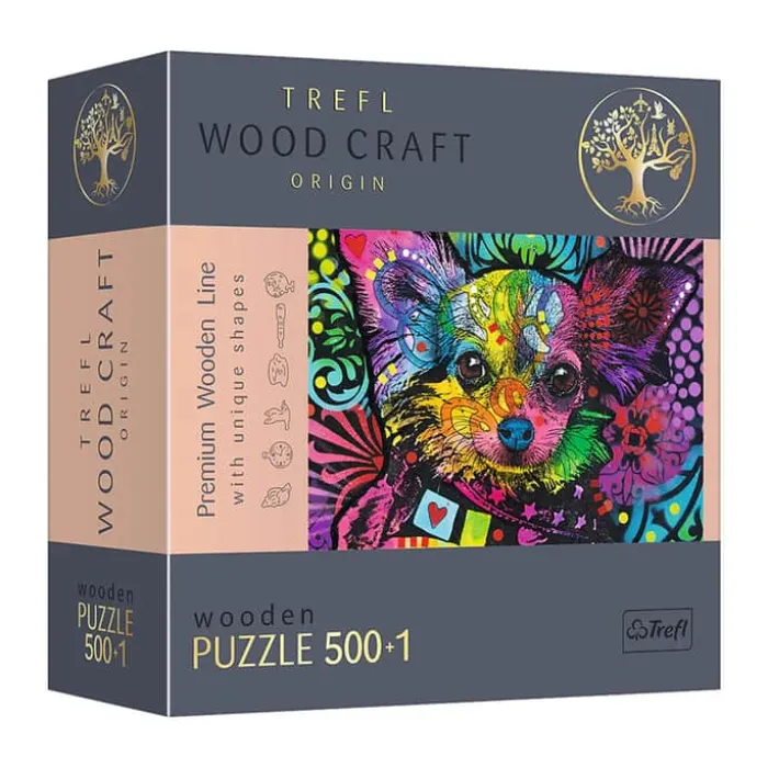 Spilbræt Puzzle Puslespil - Colorful Puppy 500+1 brikker