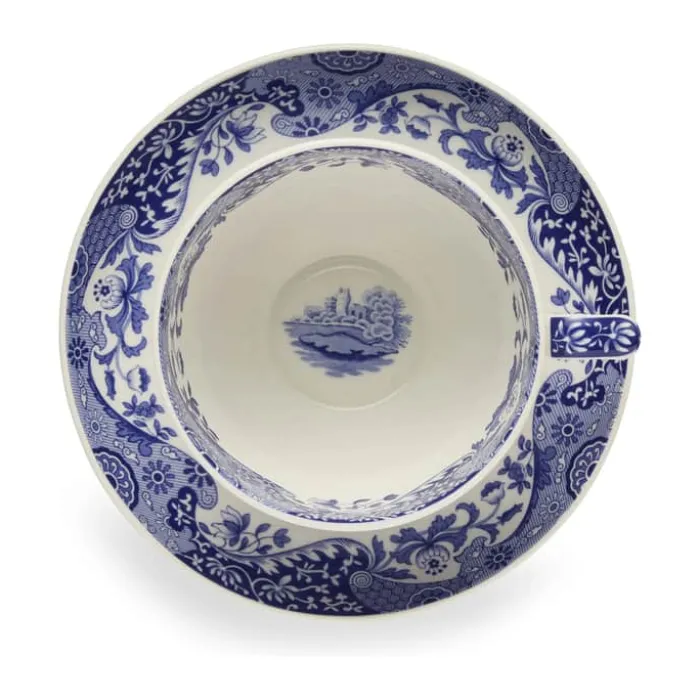 Spode Blue Italien Jumbokop m. underkop 56 cl - Porcelæn - Blå/hvid