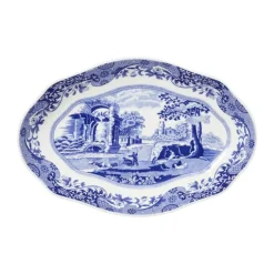 Spode Blue Italien Serveringsfad B 14 x L 21,5 cm - Porcelæn - Blå/hvid