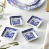 Spode Blue Italien Serveringsfad - 4 stk. B 7,8 x L 7,8 cm - Porcelæn - Blå/hvid