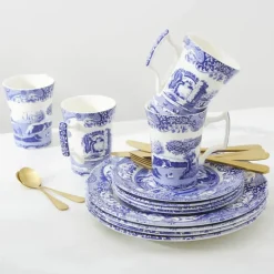 Spode Blue Italien Servicesæt - 12 dele Porcelæn - Multifarvet