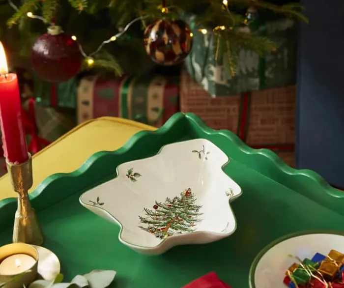 Spode Christmas Tree Fad B 17,8 x L 20,3 cm - Porcelæn - Hvid