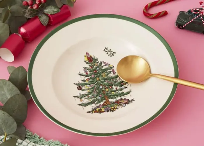Spode Christmas Tree Suppeskål Ø 23 cm - Porcelæn - Hvid