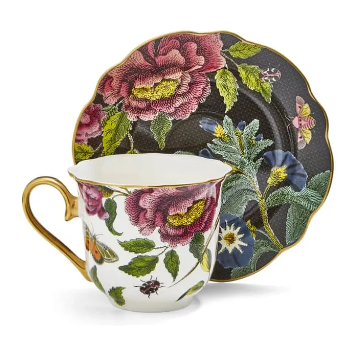 Spode Creatures Of Curiosity Tekop m. underkop 25 cl - Porcelæn - Multifarvet