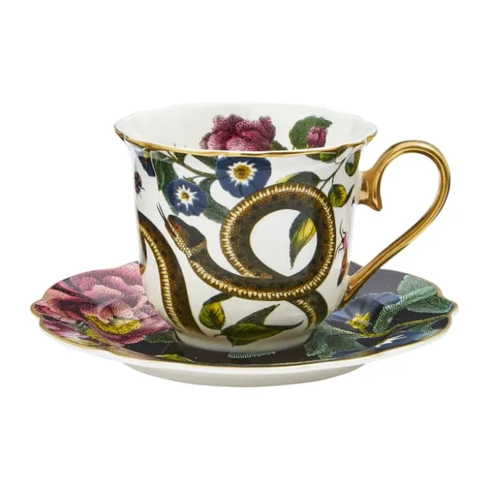 Spode Creatures Of Curiosity Tekop m. underkop 25 cl - Porcelæn - Multifarvet