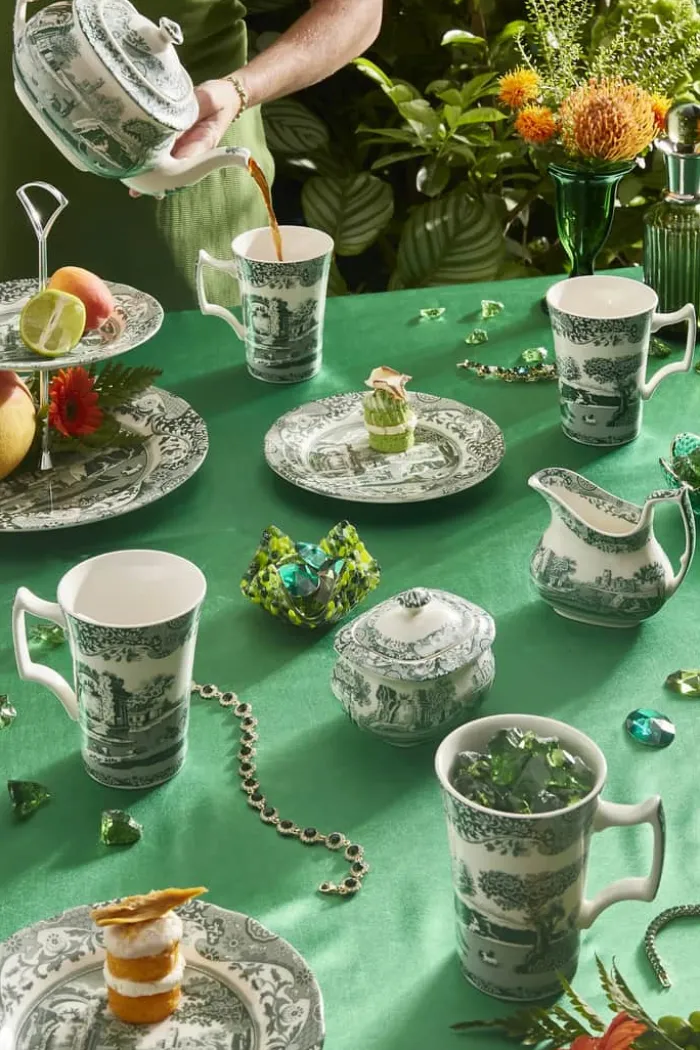 Spode Heritage Green Italian Krus - 4 stk. 28 cl - Porcelæn - Grøn