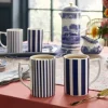 Spode Steccato Krus - 4 stk. 34 cl - Porcelæn - Blå