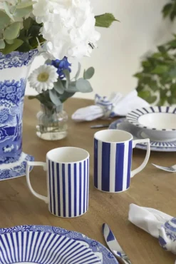 Spode Steccato Krus - 4 stk. 34 cl - Porcelæn - Blå