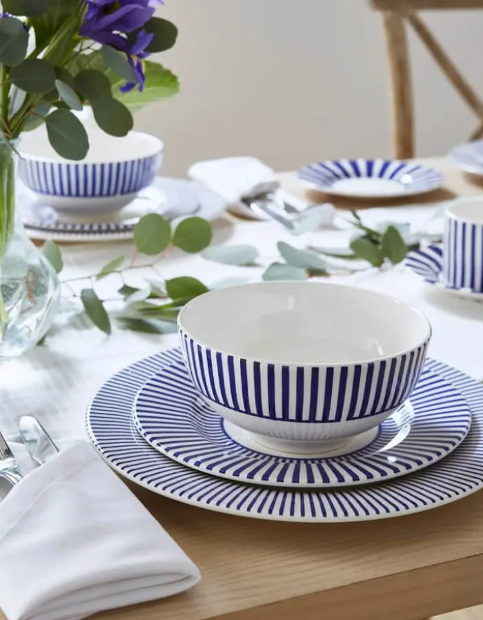 Spode Steccato Skål - 4 stk. Ø 16,3 cm - Porcelæn - Blå