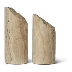 Spring Copenhagen Colonna Bogstøtte H 16/19 cm - Travertin - Sand