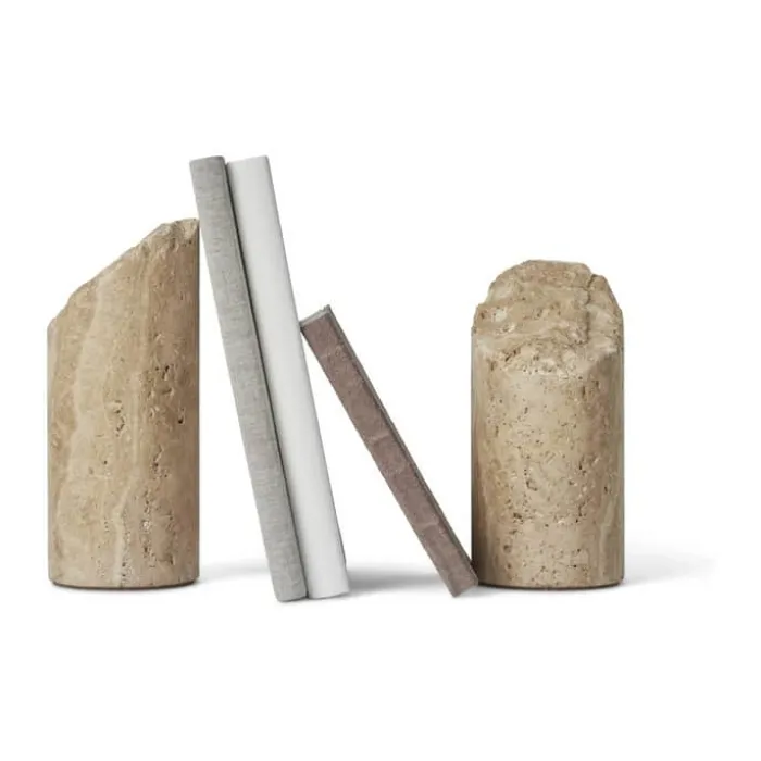 Spring Copenhagen Colonna Bogstøtte H 16/19 cm - Travertin - Sand