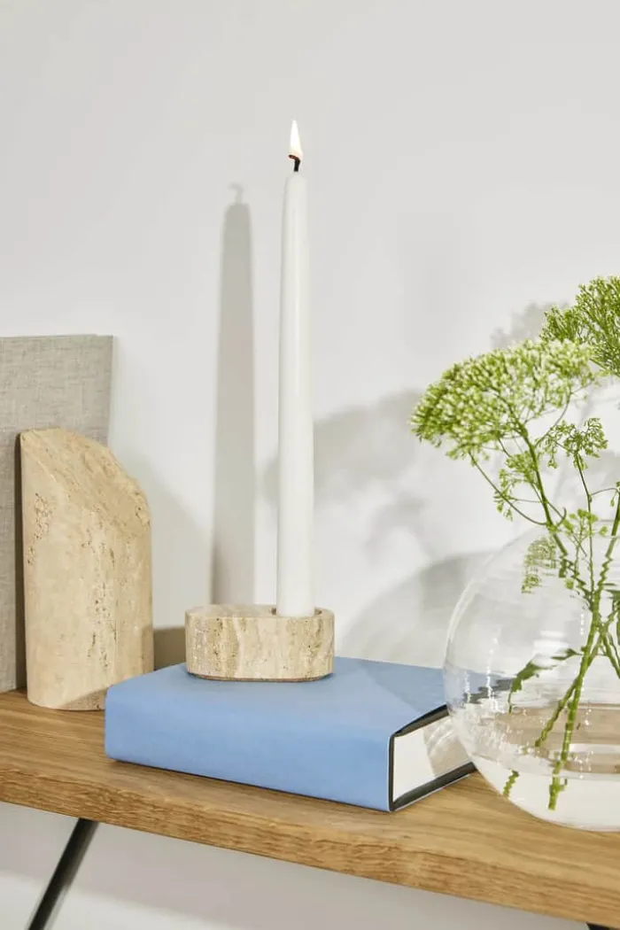 Spring Copenhagen Colonna Bogstøtte H 16/19 cm - Travertin - Sand