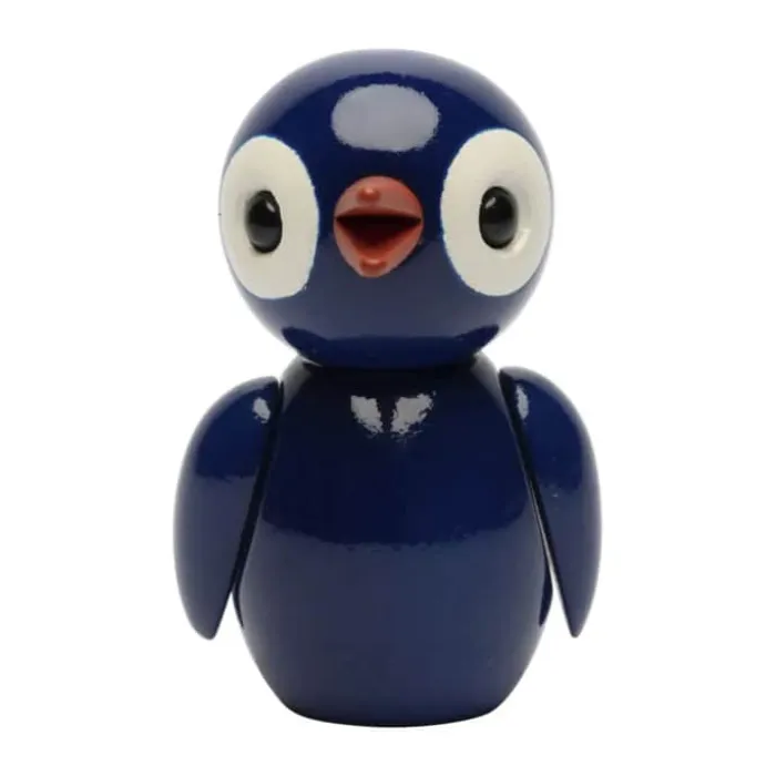 Spring Copenhagen Fugl - Dazzling Dark Blue H 6,5 cm - Certificeret bøgetræ - Mørkeblå