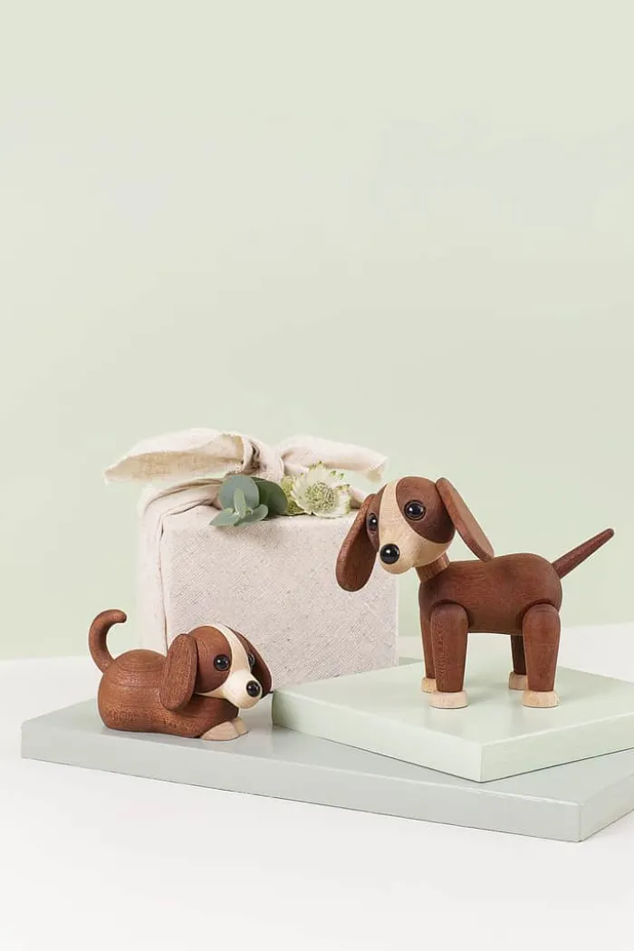 Spring Copenhagen Hundehvalp - Jojo H 5 x L 11,5 cm - Certificeret mahognitræ - Natur