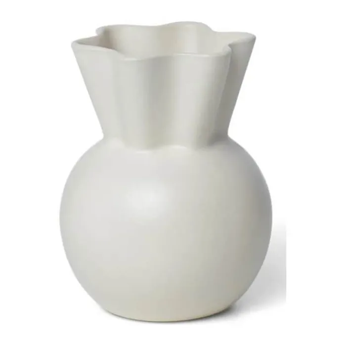 Spring Copenhagen Svungen Top Vase H 14 cm - Keramik - Hvid