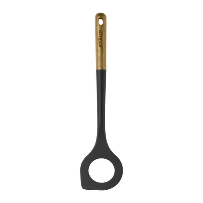 Staub Risottoske L 31 cm - Silikone/akacietræ - Sort