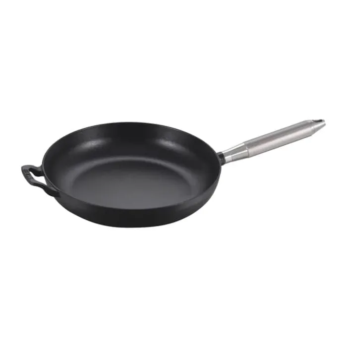 Staub Stegepande Ø 28 cm - Støbejern - Sort/Sølvfarvet