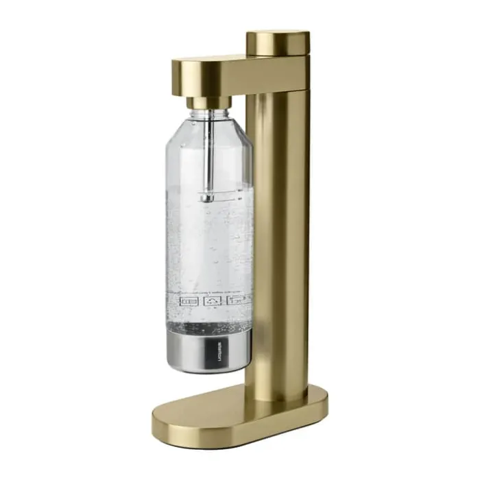 Stelton Brus Kulsyremaskine m. flaske H 42 cm - Rustfrit stål - Brushed Brass