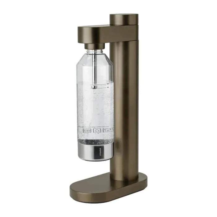 Stelton Brus Kulsyremaskine m. flaske H 42 cm - Rustfrit stål - Dark Brown Metallic