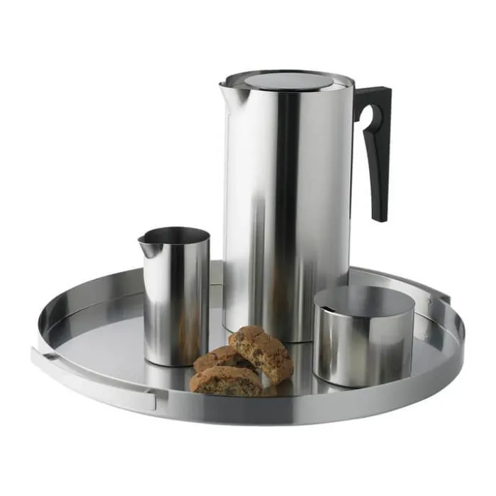 Stelton Cylinda Serveringsbakke Ø 33,5 cm - Sølvfarvet