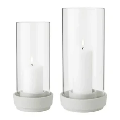 Stelton Hurricane Lysestage H 29 cm - Borosilikatglas/stentøj - Sand