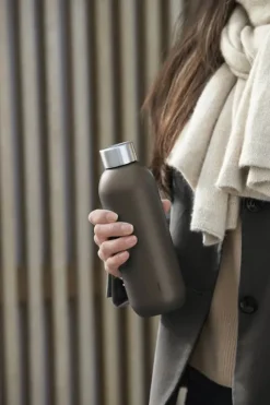 Stelton Keep Cool Termodrikkedunk 0,6 liter - Rustfrit stål/PP-plast - Brun