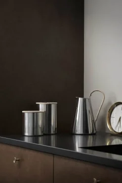 Stelton Scoop Opbevaringsdåse H 13 cm - Rustfrit stål/lindetræ - Blank
