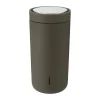 Stelton To-Go Click Rejsekrus 40 cl - Rustfrit stål/PP-plast - Brun