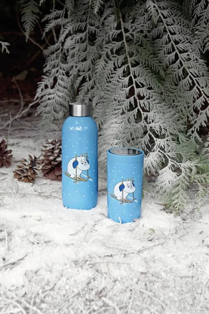Stelton To Go Click Termokop 20 cl - Rustfrit stål/PP-plast - Moomin skiing