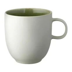 Studio Round North Krus 33 cl - Stentøj - Matte white/shiny moss