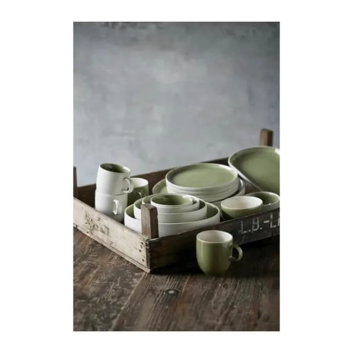 Studio Round North Krus 33 cl - Stentøj - Matte white/shiny moss