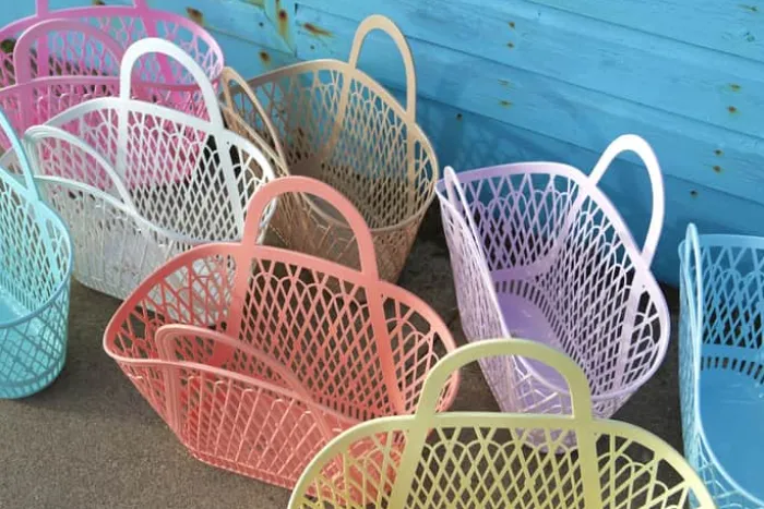 Sun Jellies Betty Basket H 40 x B 45 x D 22 cm - 100% Genanvendeligt plastik - Cream