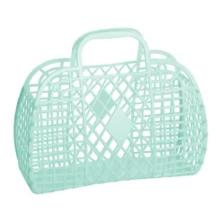 Sun Jellies Retro Basket H 35 x B 30 x D 14 cm - 100% Genanvendeligt plastik - Mint