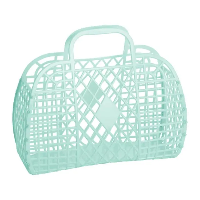 Sun Jellies Retro Basket H 35 x B 30 x D 14 cm - 100% Genanvendeligt plastik - Mint