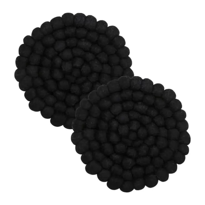 Svanefors Nisha Bordskåner - 2 stk. Ø 20 cm - Uld - Sort