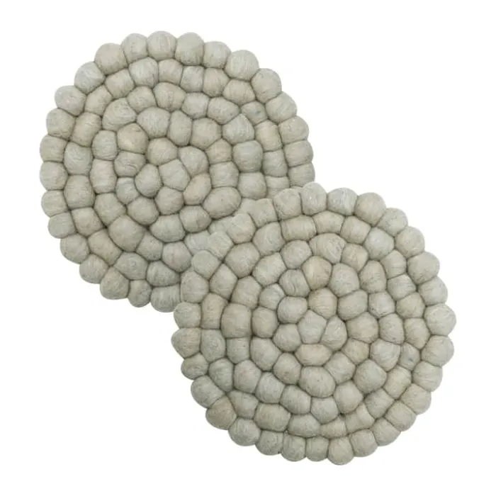 Svanefors Nisha Bordskåner - 2 stk. Ø 20 cm - Uld - Offwhite