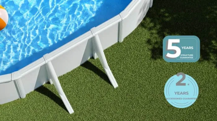 Swim & Fun Fritstående Pool H 120 x B 375 x L 610 cm - Kan rumme ca. 20.000 liter - Hvid