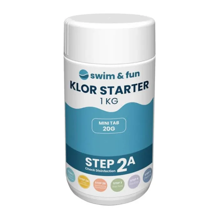 Swim & Fun Vandplejemiddel Klor Starter - 50 stk. 20 gram pr. tablet - Til sæsonstart og chokbehandling