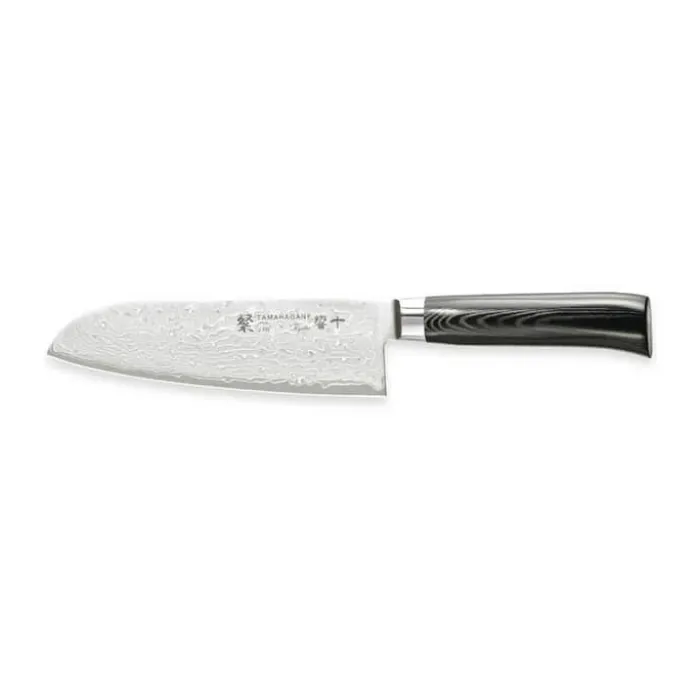Tamahagane SAN KYOTO Santokukniv L 17,5 cm - Rustfrit stål - Sort/stål