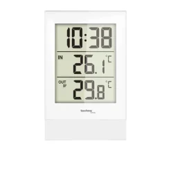 Technoline Ur m. temperatur H 13,5 x B 8,5 x L 3 cm - Plastik - Hvid