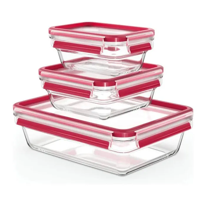 Tefal MasterSeal Ovnfast Fad - 3 dele 0,45/0,8/2 liter - Glas - Klar