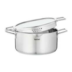 Tefal Nordica Gryde m. glaslåg 4,8 liter - Rustfrit stål