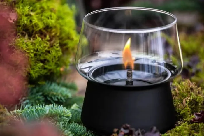 TenderFlame Amaryllis Bordlanterne Ø 14 x H 16 cm - Stål/glas - Sort