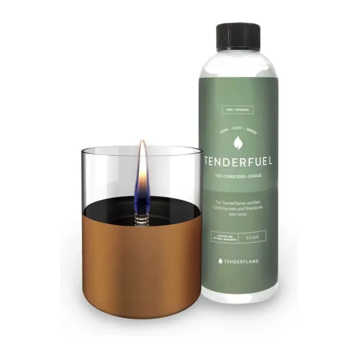 TenderFlame Bordlanternesæt - 2 dele Ø 10 x H 11,5 cm/300 ml - Glas - Kobberfarvet