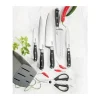 THE CUSTOM CHEF™ Cuisine::pro Artisan™ Finster Knivblok - 7 dele 6 knive + knivblok - Rustfrit stål - Sort