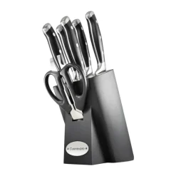 THE CUSTOM CHEF™ Cuisine::pro Artisan™ Finster Knivblok - 7 dele 6 knive + knivblok - Rustfrit stål - Sort
