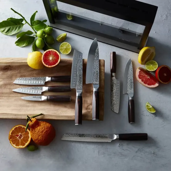 THE CUSTOM CHEF™ Cuisine::pro Damashiro EMPEROR Hisa Knivblok - 9 dele 8 knive + knivblok - Rustfrit stål - Sort/klar